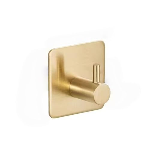 Edelstahl Langlebige Rostschutz-Wandhaken Handtuch Kleiderständer Home Küche Badezimmer Selbstklebende Aufbewahrungshalter,Golden,4.5 * 4.5cm von CSHWXY