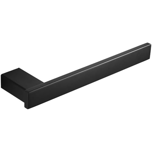 Handtuchhalter mit mattschwarzem Haken, Handtuchstange aus Edelstahl 304, doppelte Handtuchablage, Papierhalter, Taschentuchhalter, Toilettenbürstenhalter, Handtuchstange von CSHWXY