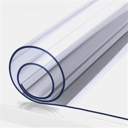 PVC-Tischset, Glas, weiche Stoff-Tischdecke, transparent, wasserdicht, für Wohnzimmer, Zuhause, Tischdeckendicke optional, transparent 1,0 mm, 80 x 120 cm von CSHWXY