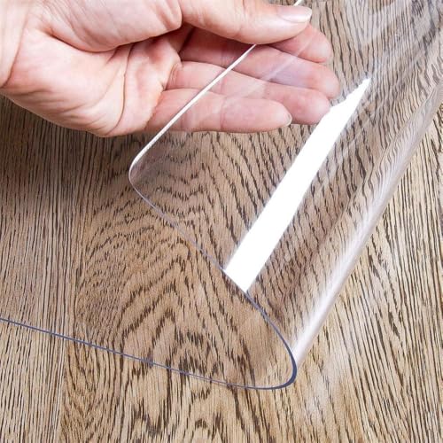 Transparenter Tischschutz, Kunststoff-Tischdecke, Schreibtischschutzmatte, wasserdichte PVC-Tischdecke, transparent, 80 x 280 cm von CSHWXY