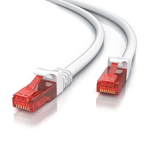 1m Netzwerkkabel RJ45 - Ethernet Gigabit LAN Kabel - 10 100 1000Mbit s - Patchkabel - kompatibel zu Cat 5 Cat 6 Cat 7 Cat 8 - Switch Router Modem Patchpannel Access Point Patchfelder - weiß von CSL-Computer