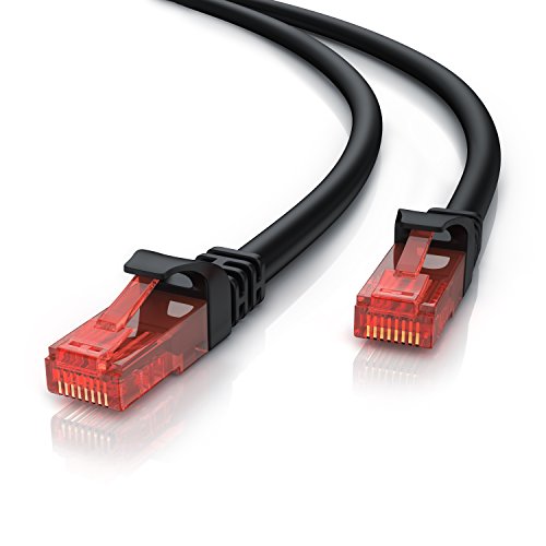 1m Netzwerkkabel RJ45 - Ethernet Gigabit LAN Kabel - 10 100 1000Mbit s - Patchkabel - kompatibel zu Cat 5 Cat 6 Cat 7 Cat 8 - Switch Router Modem Patchpannel Access Point Patchfelder - schwarz von CSL-Computer