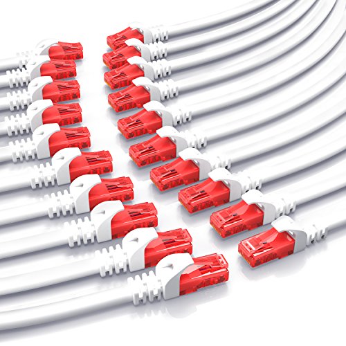 20 x 0,5m - CAT.6 Ethernet Gigabit Lan Netzwerkkabel RJ45 - 10 100 1000 Mbit s - Patchkabel - kompatibel zu CAT.5 CAT.5e CAT.7 - Switch Router Modem Patchpannel Access Point Patchfelder - weiß 20 x 0,5m - CAT.6 Ethernet Gigabit Lan Netzwerkkabel RJ45 - 10 100 1000 Mbit s - Patchkabel - kompatibel zu CAT.5 CAT.5e CAT.7 - Switch Router Modem Patchpannel Access Point Patchfelder - weiß von CSL-Computer