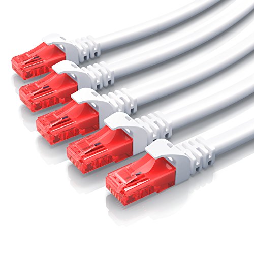 5 x 0,5m - CAT.6 Ethernet Gigabit Lan Netzwerkkabel RJ45 - 10 100 1000Mbit s - Patchkabel - kompatibel zu CAT.5 CAT.5e CAT.7 - Switch Router Modem Patchpannel Access Point Patchfelder - weiß 5 x 0,5m - CAT.6 Ethernet Gigabit Lan Netzwerkkabel RJ45 - 10 100 1000Mbit s - Patchkabel - kompatibel zu CAT.5 CAT.5e CAT.7 - Switch Router Modem Patchpannel Access Point Patchfelder - weiß von CSL-Computer