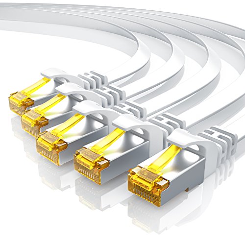 5x 1m CAT 7 Netzwerkkabel Flach Ethernet Kabel - Gigabit Lan 10 Gbit s - Patchkabel - Flachbandkabel - Verlegekabel - Cat.7 Rohkabel U FTP PIMF Schirmung mit RJ 45 Stecker - Switch Router Modem 5x 1m CAT 7 Netzwerkkabel Flach Ethernet Kabel - Gigabit Lan 10 Gbit s - Patchkabel - Flachbandkabel - Verlegekabel - Cat.7 Rohkabel U FTP PIMF Schirmung mit RJ 45 Stecker - Switch Router Modem von CSL-Computer