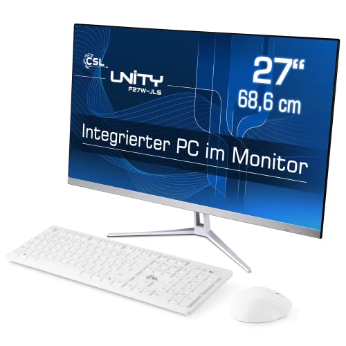 All-in-One-PC CSL Unity F27W-JLS, 68,58 cm (27 Zoll, 1920x1080 Full HD) - Leistungsstarker AIO (Intel Celeron N5100 CPU 4x2800 MHz, 1000 GB SSD, 8 GB DDR4-RAM, Windows 10 Home), weiß von CSL-Computer