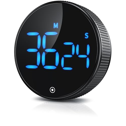 Arendo - Küchentimer Eieruhr digital magnetisch – großes LED Display – Kurzzeitimer – Countdown und Countup – Küchenuhr mit Restzeitanzeige – Alarmton einstellbar 70/85 db(A) - schwarz von CSL-Computer