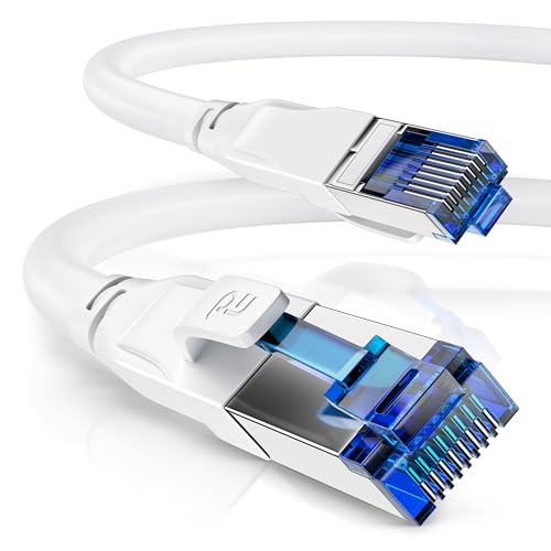 CSL - 0,5m 50cm CAT 8.1 Netzwerkkabel 40 Gbits - LAN Kabel Patchkabel Datenkabel - CAT 8 High Speed Gigabit Ethernet Cable - 40000 Mbits Glasfaser Geschwindigkeit - S/FTP PIMF Schirmung RJ45 Stecker von CSL-Computer