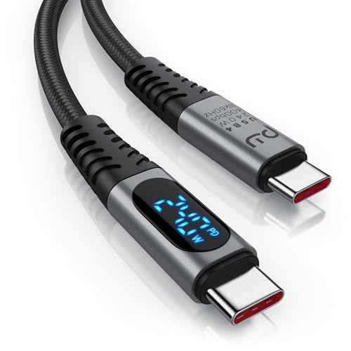 CSL - 0,5m USB 4 Kabel - Typ C Gen 3x2- mit Display - 240 Watt – 40 Gbit/s Datenkabel Ladekabel - 8k 60Hz – 4k 120 Hz - 3-fach Schirmung – Nylon-Ummantelung - kompatibel mit iPhone iPad Samsung Google CSL - 0,5m USB 4 Kabel - Typ C Gen 3x2- mit Display - 240 Watt – 40 Gbit/s Datenkabel Ladekabel - 8k 60Hz – 4k 120 Hz - 3-fach Schirmung – Nylon-Ummantelung - kompatibel mit iPhone iPad Samsung Google von CSL-Computer