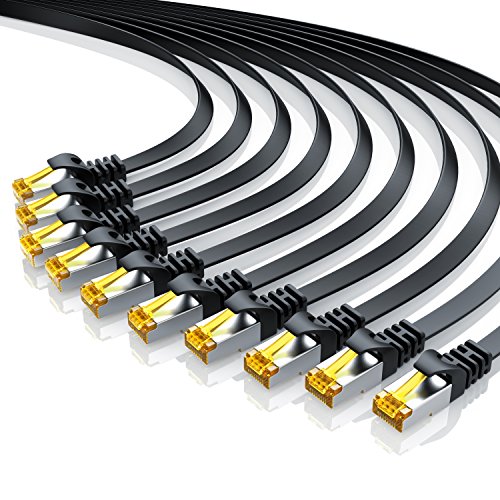 CSL - 10 x 1m - CAT.7 Gigabit Ethernet LAN Flachband Netzwerkkabel - Flachbandkabel Verlegekabel RJ45-10 100 1000 Mbit/s Patchkabel kompatibel zu CAT.5 CAT.5e CAT.6 - schwarz CSL - 10 x 1m - CAT.7 Gigabit Ethernet LAN Flachband Netzwerkkabel - Flachbandkabel Verlegekabel RJ45-10 100 1000 Mbit/s Patchkabel kompatibel zu CAT.5 CAT.5e CAT.6 - schwarz von CSL-Computer