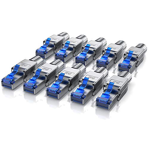 CSL - Netzwerkstecker Feldkonfektionierbar RJ45 CAT 6/7/8 - Geschirmt 40 GBit/s 2000 MHz Ethernet Werkzeuglos LAN Kabel - Crimpstecker Steckverbinder für Netzwerkkabel Verlegekabel CSL - Netzwerkstecker Feldkonfektionierbar RJ45 CAT 6/7/8 - Geschirmt 40 GBit/s 2000 MHz Ethernet Werkzeuglos LAN Kabel - Crimpstecker Steckverbinder für Netzwerkkabel Verlegekabel von CSL-Computer