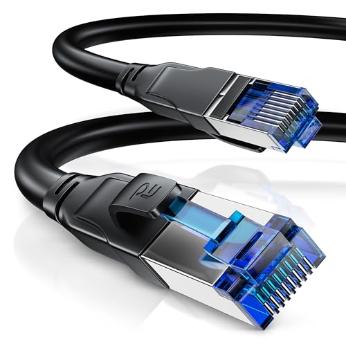 CSL - 15m CAT 8.1 Netzwerkkabel 40 Gbits - LAN Kabel Patchkabel Datenkabel - CAT 8 High Speed Gigabit Ethernet Cable - 40000 Mbits Glasfaser Geschwindigkeit - S/FTP PIMF Schirmung RJ45 Stecker von CSL-Computer