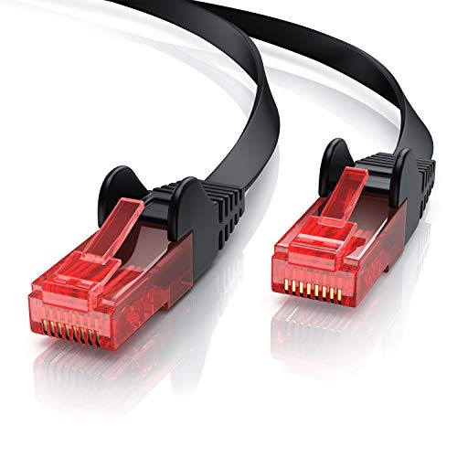 CSL - 15m - CAT.6 Ethernet Gigabit LAN Netzwerkkabel Flachbandkabel Verlegekabel RJ45-10 100 1000Mbit s - Patchkabel flach - kompatibel zu CAT.5 CAT.5e CAT.7 von CSL-Computer