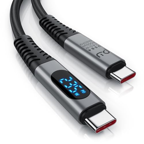 CSL - 1m USB 4 Kabel - Typ C Gen 3x2- mit Display - 240 Watt – 40 Gbit/s Datenkabel Ladekabel - 8k 60Hz – 4k 120 Hz - 3-Fach Schirmung – Nylon-Ummantelung - kompatibel mit iPhone iPad Samsung Google CSL - 1m USB 4 Kabel - Typ C Gen 3x2- mit Display - 240 Watt – 40 Gbit/s Datenkabel Ladekabel - 8k 60Hz – 4k 120 Hz - 3-Fach Schirmung – Nylon-Ummantelung - kompatibel mit iPhone iPad Samsung Google von CSL-Computer