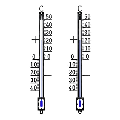 CSL - 2 x Analoges Thermometer aus Metall – Außenthermometer wetterfest – Länge 19 x Breite 3,7 cm – Messbereich -40° bis +50° C – klassisches Design - Set CSL - 2 x Analoges Thermometer aus Metall – Außenthermometer wetterfest – Länge 19 x Breite 3,7 cm – Messbereich -40° bis +50° C – klassisches Design - Set von CSL-Computer