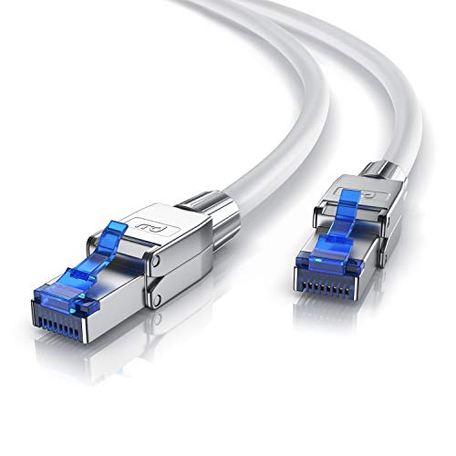 CSL - 20m Cat 8 LAN Kabel Netzwerkkabel - Glasfaser Hochgeschwindigkeit 40 Gbit/s 2000 MHz Ethernet Patch Kabel - 8.1 Feldkonfektionierbare RJ45 Stecker - 20 Meter Wei CSL - 20m Cat 8 LAN Kabel Netzwerkkabel - Glasfaser Hochgeschwindigkeit 40 Gbit/s 2000 MHz Ethernet Patch Kabel - 8.1 Feldkonfektionierbare RJ45 Stecker - 20 Meter Wei von CSL-Computer