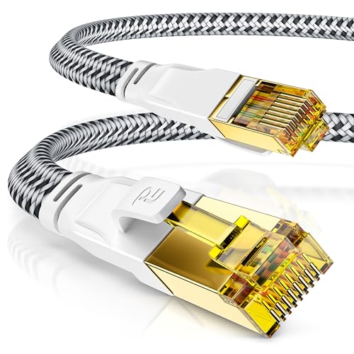 CSL - 2m CAT 7 Netzwerkkabel Flach und Dünn - Lan Kabel für 10 Gigabit High Speed, Internetkabel, Flachbandkabel, Verlegekabel - 10 Gbps Cat.7 RJ45 Kabel für Switch Router Modem PC, 2 Meter Weiss CSL - 2m CAT 7 Netzwerkkabel Flach und Dünn - Lan Kabel für 10 Gigabit High Speed, Internetkabel, Flachbandkabel, Verlegekabel - 10 Gbps Cat.7 RJ45 Kabel für Switch Router Modem PC, 2 Meter Weiss von CSL-Computer