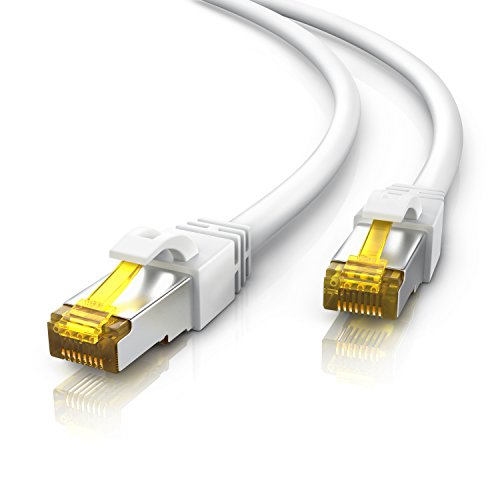 CSL - 3m CAT 7 Netzwerkkabel - Lan Kabel für 10 Gigabit High Speed Internetkabel, Hochgeschwindigkeits Ethernet Kabel, S FTP PIMF, 10 Gbps Cat.7 RJ45 - Switch Router Modem PC - 3 Meter Weiss von CSL-Computer