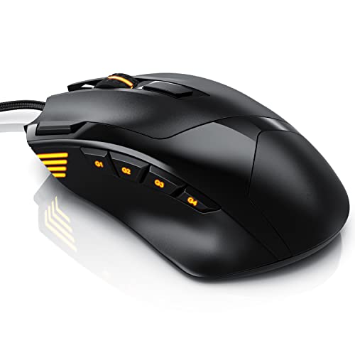 CSL - 4800 DPI Gaming Maus mit RGB Beleuchtung – optische Computermaus - 9 Tasten – 600-4800 DPI – 7 Farben – LED Farbwechsel – Huano Tasten – Makroprogrammierung – mit Software Treiber-CD – schwarz CSL - 4800 DPI Gaming Maus mit RGB Beleuchtung – optische Computermaus - 9 Tasten – 600-4800 DPI – 7 Farben – LED Farbwechsel – Huano Tasten – Makroprogrammierung – mit Software Treiber-CD – schwarz von CSL-Computer