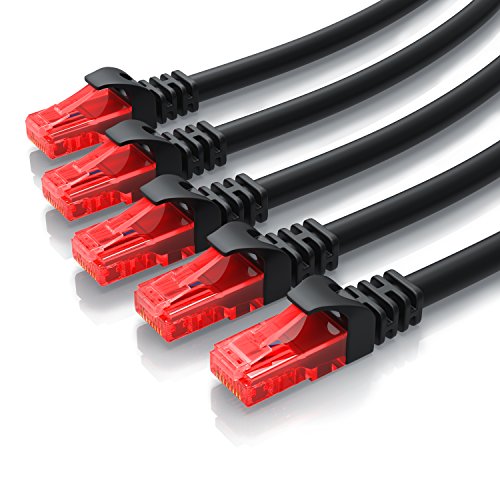 CSL - 5 x 0,25m - Cat 6 Netzwerkkabel Flach - Gigabit Ethernet LAN - RJ45 Kabel Flachbandkabel Verlegekabel - 10 100 1000 Mbit s - Patchkabel Flachkabel - Kompatibel zu Cat.5 Cat.5e Cat.6 - weiß von CSL-Computer