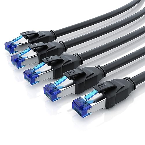 CSL 5 x 1m CAT 8.1 Netzwerkkabel 40 Gbits LAN Kabel Patchkabel Datenkabel - CAT 8 High Speed Gigabit Ethernet Cable - 40000 Mbits Glasfaser Geschwindigkeit - S/FTP PIMF Schirmung RJ45 Stecker CSL 5 x 1m CAT 8.1 Netzwerkkabel 40 Gbits LAN Kabel Patchkabel Datenkabel - CAT 8 High Speed Gigabit Ethernet Cable - 40000 Mbits Glasfaser Geschwindigkeit - S/FTP PIMF Schirmung RJ45 Stecker von CSL-Computer