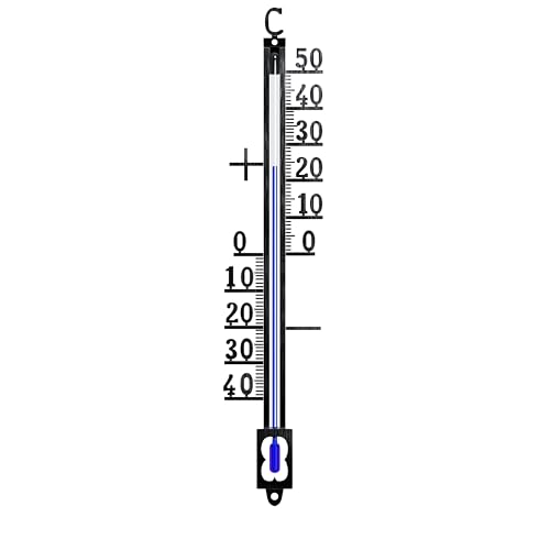 CSL - Analoges Thermometer aus Metall – Außenthermometer wetterfest – Länge 19 x Breite 3,7 cm – Messbereich -40° bis +50° C – klassisches Design - schwarz von CSL-Computer