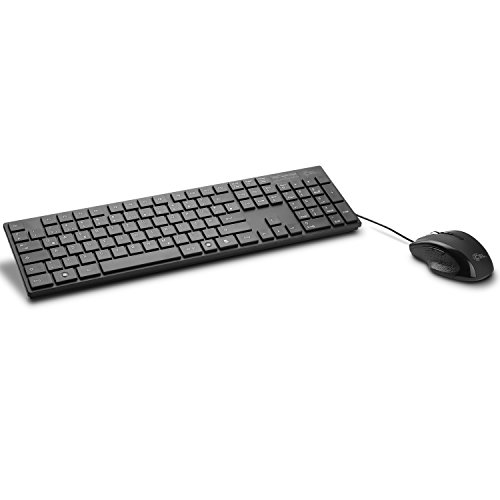 CSL Basic - Tastatur & Maus Set | kabelgebunden | schwarz | Office | Multimedia | Desktop | QWERTZ-Tastenlayout von CSL-Computer