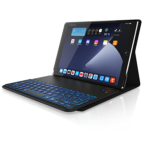CSL - Bluetooth Tastatur - kompatibel mit Tablet iPad Pro 10.5”/ Air3 10.5” - Kunstleder - Keyboard - Tastaturbeleuchtung 7 Farben - Funktionstasten - QWERTZ Layout CSL - Bluetooth Tastatur - kompatibel mit Tablet iPad Pro 10.5”/ Air3 10.5” - Kunstleder - Keyboard - Tastaturbeleuchtung 7 Farben - Funktionstasten - QWERTZ Layout von CSL-Computer