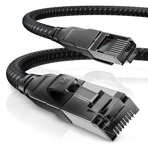 CSL - CAT8.1 Netzwerkkabel 40 Gbits - 20m - Baumwollmantel - Black Series - LAN Kabel Patchkabel RJ45 - CAT8 Gigabit Ethernet Cable - 40000 Mbits - S/FTP PIMF Schirmung - kompatibel zu CAT6 CAT7 CSL - CAT8.1 Netzwerkkabel 40 Gbits - 20m - Baumwollmantel - Black Series - LAN Kabel Patchkabel RJ45 - CAT8 Gigabit Ethernet Cable - 40000 Mbits - S/FTP PIMF Schirmung - kompatibel zu CAT6 CAT7 von CSL-Computer