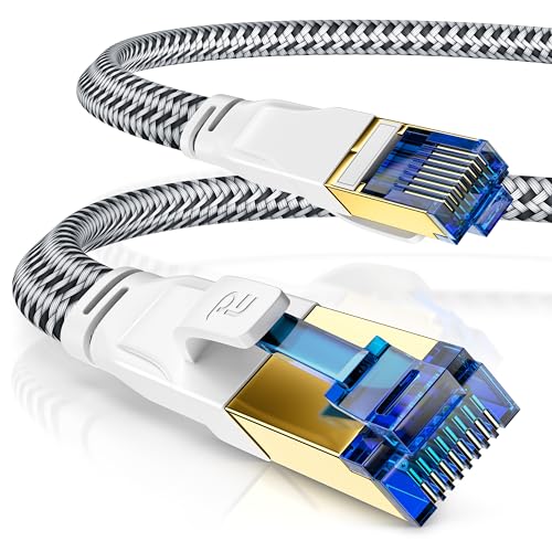 CSL - 1m CAT 8 Netzwerkkabel Flach und Dünn - LAN Kabel für 40 Gigabit High Speed, Internetkabel, Flachbandkabel, Verlegekabel - 40 Gbps Cat.8 RJ45 Kabel für Switch Router Modem PC, 1 Meter Weiss CSL - 1m CAT 8 Netzwerkkabel Flach und Dünn - LAN Kabel für 40 Gigabit High Speed, Internetkabel, Flachbandkabel, Verlegekabel - 40 Gbps Cat.8 RJ45 Kabel für Switch Router Modem PC, 1 Meter Weiss von CSL-Computer