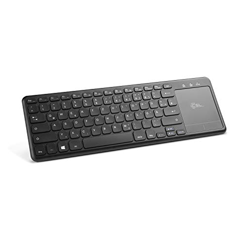 2-in-1 Mini Wireless Tastatur mit Touchpad - QWERTZ-Tastaturlayout, USB-Nanoempfänger, Ultraleicht, kompatibel mit Windows 10 & Windows 11 von CSL-Computer