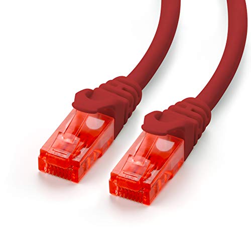 CSL-Computer CAT.6 Ethernet Patchkabel (RJ45) | 0,25m | rot | LAN-Kabel | UTP | 10/100/1000 Mbit/s von CSL-Computer