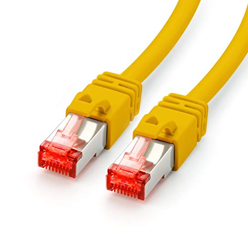 CSL-Computer CAT.7 Ethernet Patchkabel (RJ45) | 0,5m | gelb | LAN-Kabel | Netzwerkkabel | S/FTP | bis zu 10 Gbit/s von CSL-Computer
