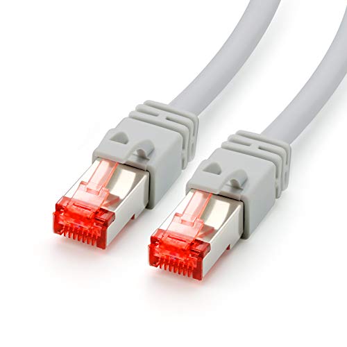 CSL-Computer CAT.7 Ethernet Patchkabel (RJ45) | 1m | grau | LAN-Kabel | Netzwerkkabel | S/FTP | bis zu 10 Gbit/s von CSL-Computer