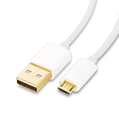 CSL-Computer Micro-USB auf USB 2.0 Kabel, A-Stecker auf Micro-B Ladekabel, 1m Länge, Datenübertragungsrate bis zu 480 Mbit/s, vergoldete Stecker, weiß von CSL-Computer