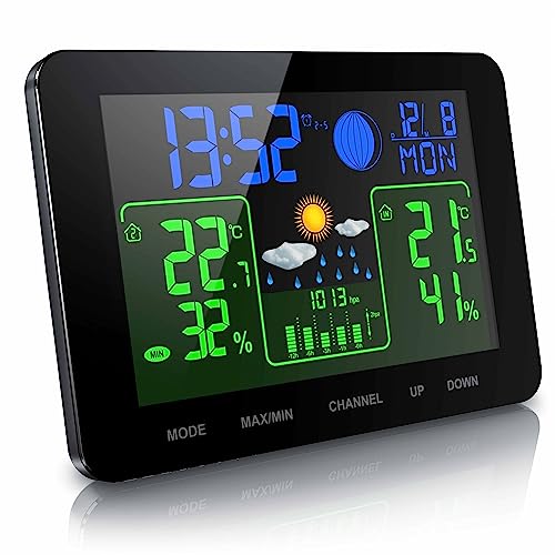 CSL-Computer - Funk Wetterstation mit Farbdisplay und Außensensor - Innen und Außentemperatur - Barometer mit Luftdruckhöhenausgleich - Frostalarm - 2 Weckalarme - LCD Display - inkl. Netzteil CSL-Computer - Funk Wetterstation mit Farbdisplay und Außensensor - Innen und Außentemperatur - Barometer mit Luftdruckhöhenausgleich - Frostalarm - 2 Weckalarme - LCD Display - inkl. Netzteil von CSL-Computer