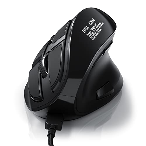 CSL - Gaming vertikale Maus mit OLED Display 2400 DPI - programmierbare Tasten - Office Mouse – mit Kabel - kabelgebunden - gegen Mausarm - mit Kailh Switche - Vertikalmaus ergonomisches Design CSL - Gaming vertikale Maus mit OLED Display 2400 DPI - programmierbare Tasten - Office Mouse – mit Kabel - kabelgebunden - gegen Mausarm - mit Kailh Switche - Vertikalmaus ergonomisches Design von CSL-Computer