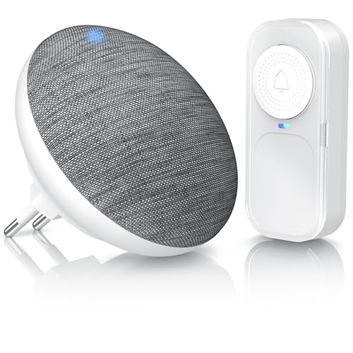 CSL - kabellose Funkklingel - Türklingel für die Steckdose - Batterielose, Wasserdichte Funkklingel - IP65-21 Melodien - 4 Lautstärkestufen- mit Batterie – satter Klang – geeignet für jede Steckdose von CSL-Computer