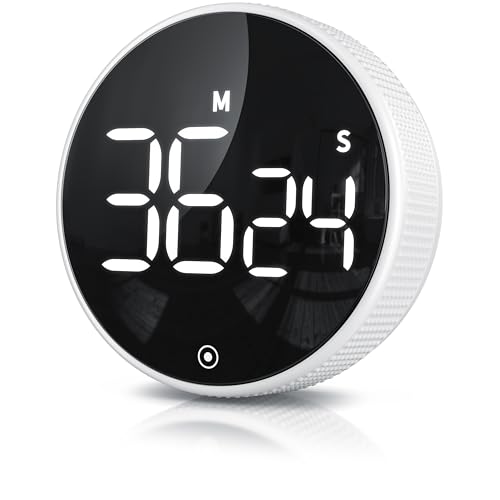 CSL - Küchentimer Eieruhr digital magnetisch – großes LED Display – Kurzzeitimer – Countdown und Countup – Küchenuhr mit Restzeitanzeige – Alarmton einstellbar 70/85 db(A) - weiß von CSL-Computer