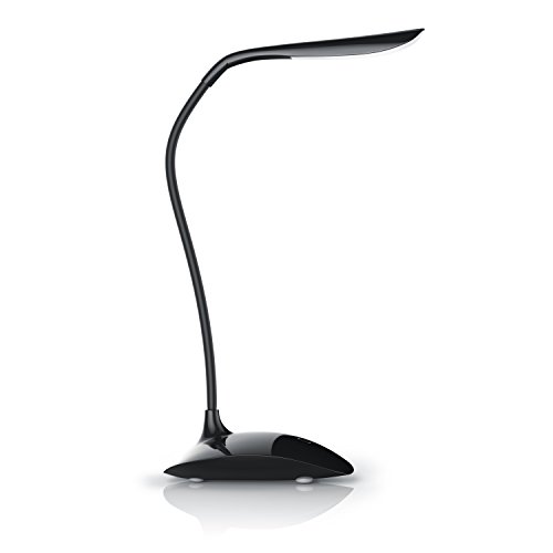 CSL - LED Schreibtischlampe dimmbar - 3 Helligkeitsstufen - Batteriebetrieb möglich - Leselampe Bürolampe Tischleuchte - stromsparend - berührungsgesteuert - schwarz von CSL-Computer