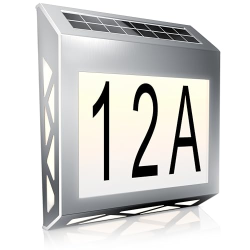 CSL - LED Solar Hausnummernleuchte Edelstahl - Hausnummer beleuchtet Solar - Automatische Tag- und Nachterkennung - Solarpanel Leuchte 10 Lumen - Hausnummernschild IP44 CSL - LED Solar Hausnummernleuchte Edelstahl - Hausnummer beleuchtet Solar - Automatische Tag- und Nachterkennung - Solarpanel Leuchte 10 Lumen - Hausnummernschild IP44 von CSL-Computer