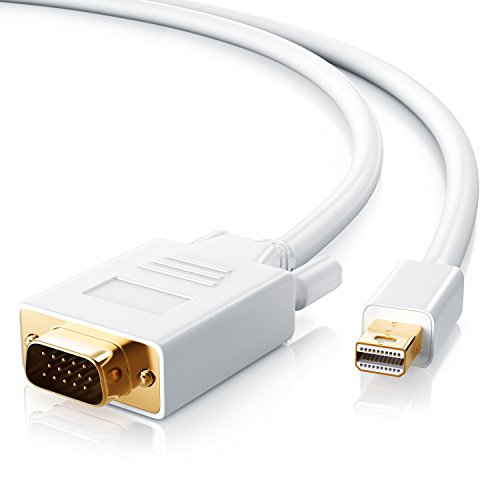 CSL - Mini DisplayPort miniDP auf VGA Kabel 3m - Full HD 1080p - Kompatibel mit Thunderbolt 1- und Thunderbolt 2-Ports - 3-Fach Schirmung - kompatibel mit Apple Lenovo Surface von CSL-Computer