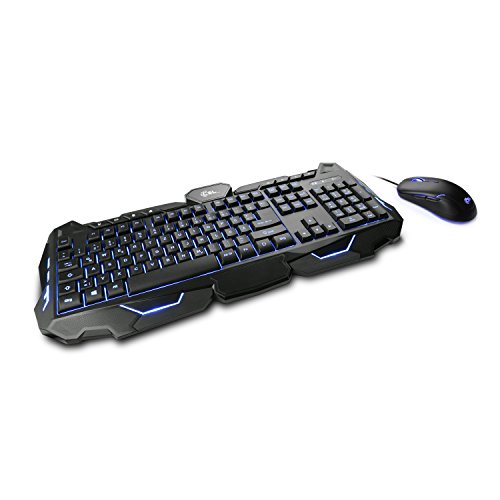 CSL Morpheus - Gaming Tastatur & Maus Set | LED-Beleuchtung | RGB | schwarz | QWERTZ-Tastenlayout | 2400 DPI von CSL Computer