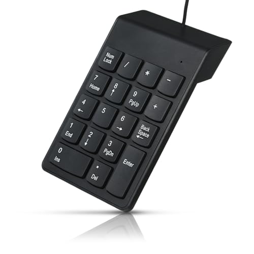 CSL - Numpad Keypad inkl. Mulitmediatasten - USB-Nummerntastenfeld - Nummernblock Zusatztastatur - 10 Multimedia Keys - 18 Tasten - für Laptop Ultrabook Netbook Desktop PC - kabelgebunden von CSL-Computer