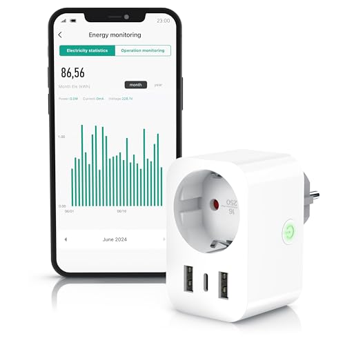 CSL - Smart WLAN-Steckdose mit USB-Ladefunktion – Strommessung & Energiekostenkontrolle – WiFi-Steuerung per Smart Life App – kompatibel mit Alexa & Google Home CSL - Smart WLAN-Steckdose mit USB-Ladefunktion – Strommessung & Energiekostenkontrolle – WiFi-Steuerung per Smart Life App – kompatibel mit Alexa & Google Home von CSL-Computer