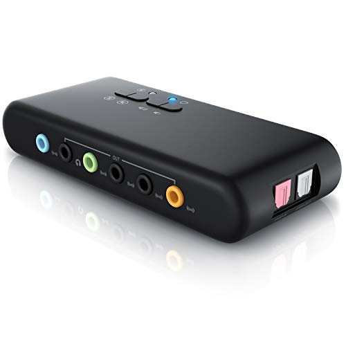 CSL - USB 7.1 Soundkarte extern 8-Kanal - Channel USB Soundbox - Dynamic 3D Surround Sound - für bis zu 8 Lautsprecher - gleichzeitige Aufnahme und Wiedergabe - analoge und Digitale Audiogeräte von CSL-Computer