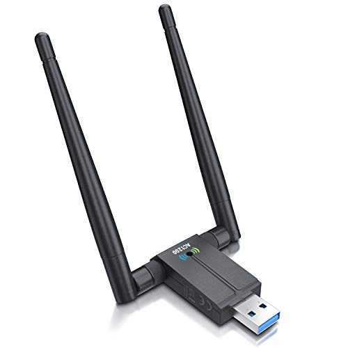 CSL - USB WLAN Stick Adapter, 1300Mbps USB 3.2 Gen1 WLAN Adapter PC 2.4GHz/5GHz Dual Band Internet Stick mit 2 x 5dBi Antenne für PC/Desktop/Laptop, Kompatibel mit Windows 11/10/8/7 von CSL-Computer