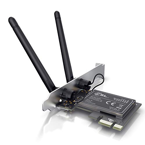 CSL - WLAN Netzwerkkarte 2,4 Ghz PCIe - 300 Mbit s WiFi Adapter Karte - 2 Externe 2dbi Antennen - platzsparend für PC Einbau - WEP WPA und WPA2 Verschlüsselung – PCI Express - Windows 10, 11 CSL - WLAN Netzwerkkarte 2,4 Ghz PCIe - 300 Mbit s WiFi Adapter Karte - 2 Externe 2dbi Antennen - platzsparend für PC Einbau - WEP WPA und WPA2 Verschlüsselung – PCI Express - Windows 10, 11 von CSL-Computer