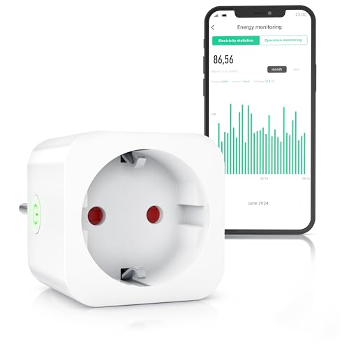 CSL - WLAN Steckdose mit Strommessung - Smart Life - WiFi Fernsteuerung per Smart life App – Sprachsteuerung Alexa Google Home - Tuya Smart - Energiekostenmessgerät Zeitschaltuhr Timer von CSL-Computer