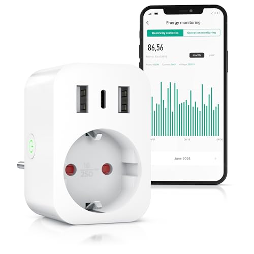 CSL - WLAN Steckdose mit USB - Smart Life - Strommessung - USB Ladegerät - WiFi Fernsteuerung per Smart life App – Sprachsteuerung Alexa Google Home - Energiekostenmessgerät Stromverbrauch CSL - WLAN Steckdose mit USB - Smart Life - Strommessung - USB Ladegerät - WiFi Fernsteuerung per Smart life App – Sprachsteuerung Alexa Google Home - Energiekostenmessgerät Stromverbrauch von CSL-Computer